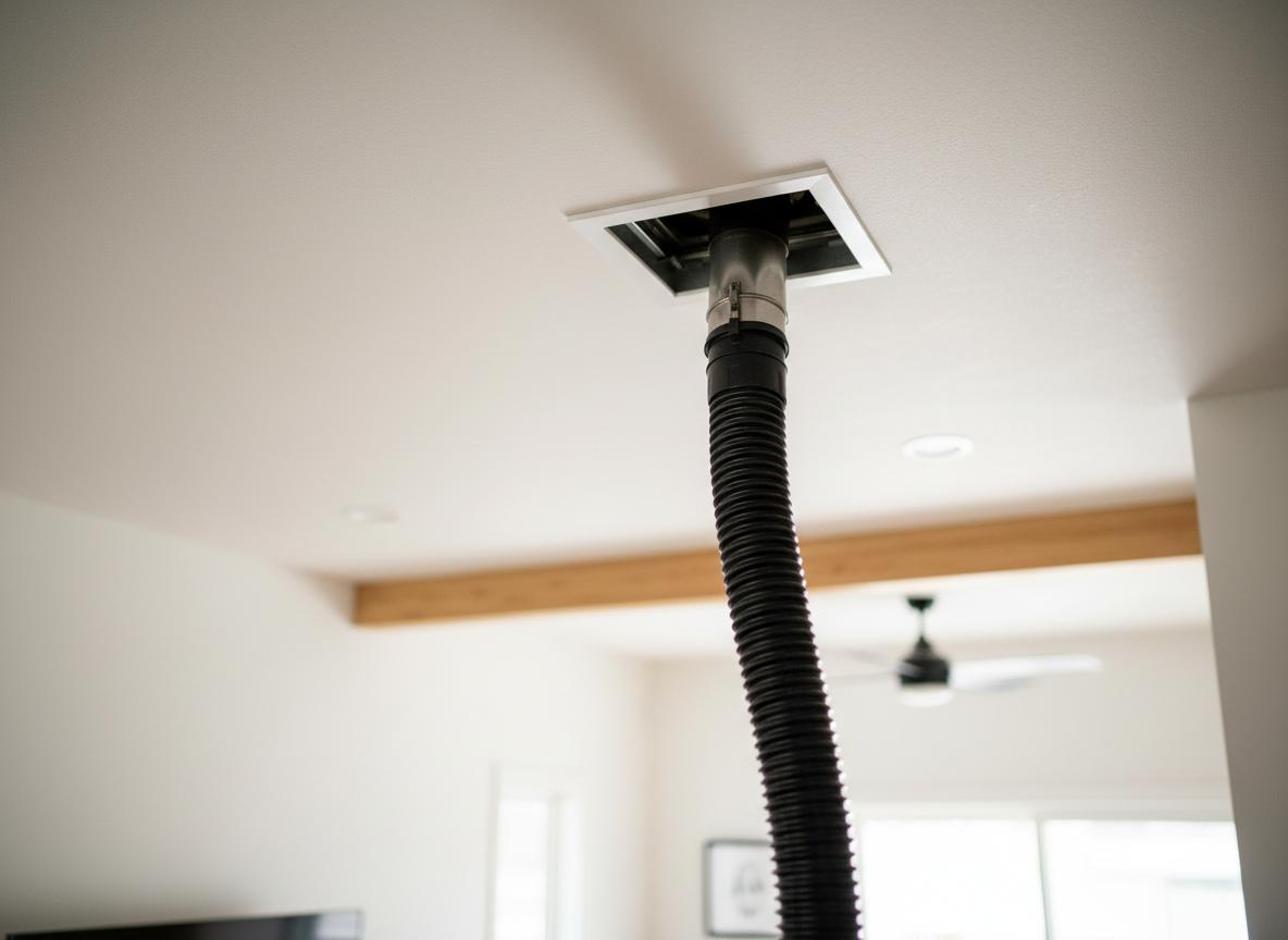 Professional air duct cleaning in progress